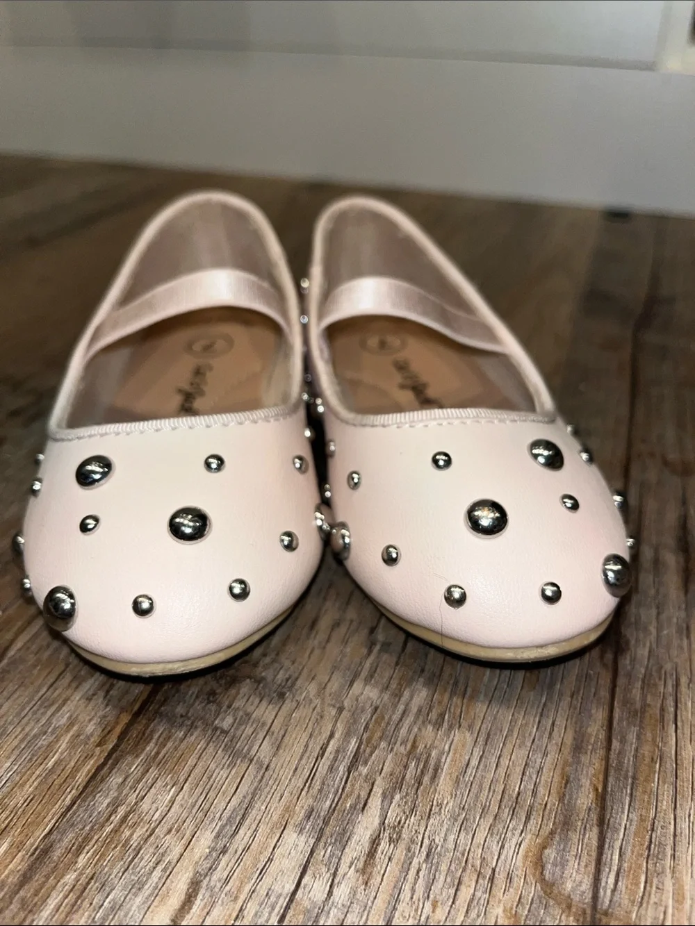 Cat & Jack Blush Pink Studded Mary Jane Flats for Kids